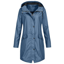 Women&#39;s Water-Repellent Windproof Raincoat With Adjustable Hood