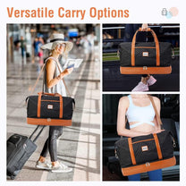 Women&#39;s Waterproof 4-in-1 Weekend Travel Duffel Bag With Shoe Compartment And Toiletry Bag