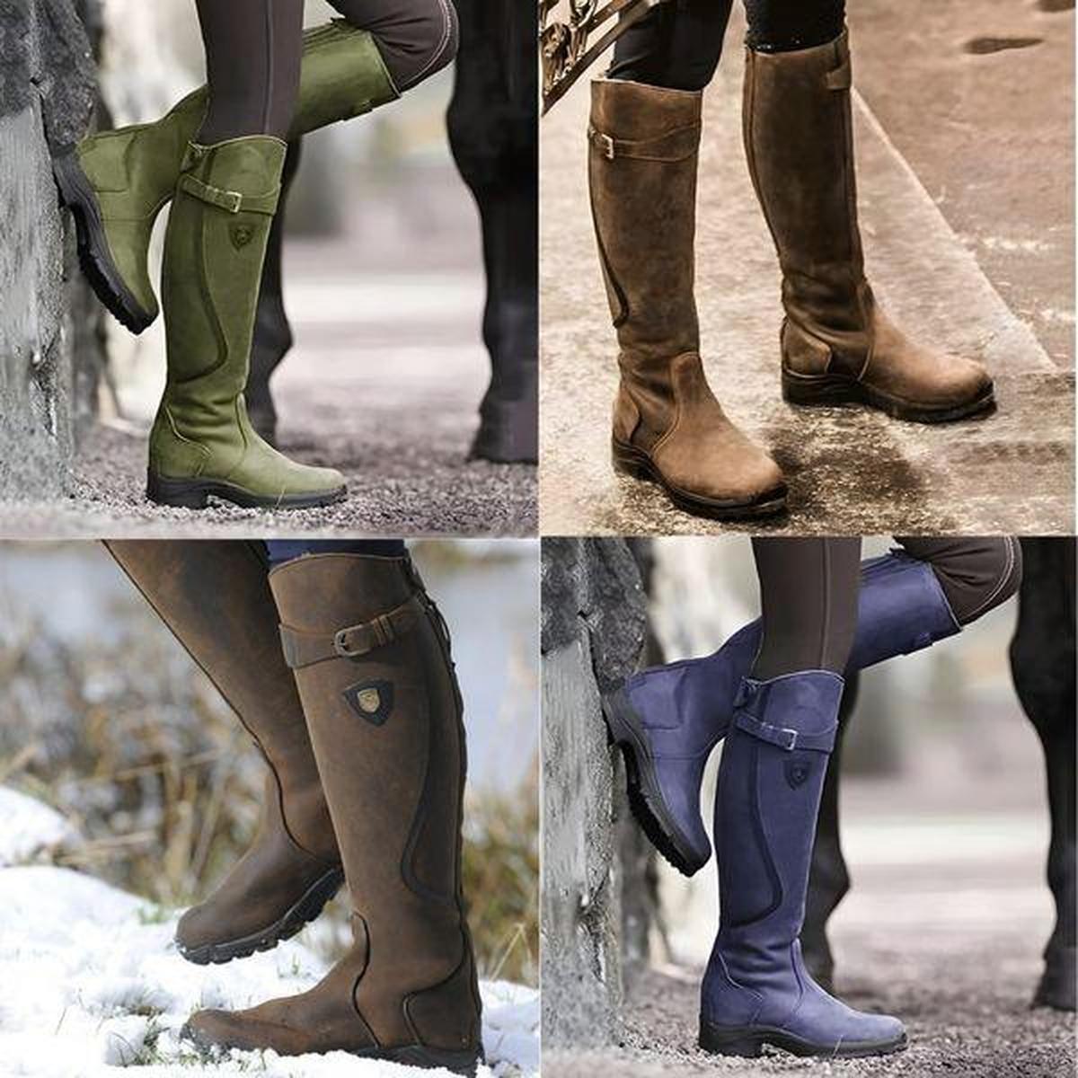 Women&#39;s Waterproof Leather Winter Riding Boots