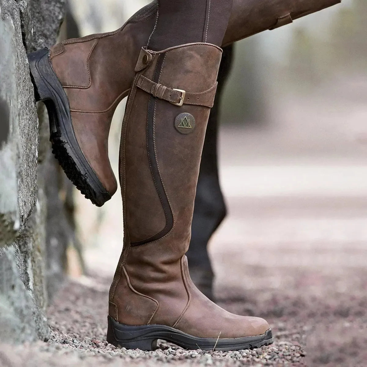 Women&#39;s Waterproof Leather Winter Riding Boots