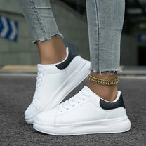 Women&#39;s White Leather Orthopedic Sneakers – Lightweight and Supportive