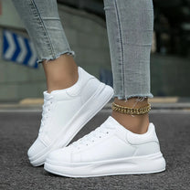 Women&#39;s White Leather Orthopedic Sneakers – Lightweight and Supportive