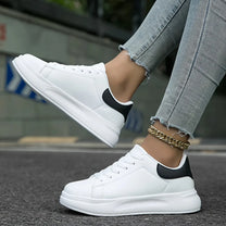 Women&#39;s White Leather Orthopedic Sneakers – Lightweight and Supportive