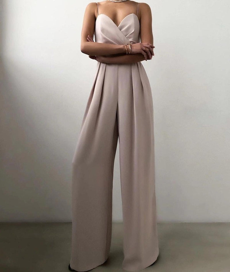 Women&#39;s Wide-Leg Strap Jumpsuit
