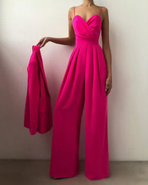 Women&#39;s Wide-Leg Strap Jumpsuit