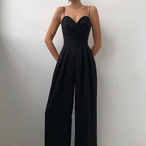 Women&#39;s Wide-Leg Strap Jumpsuit