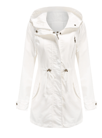 Women&#39;s Windproof Jacket With Adjustable Hood And Pockets