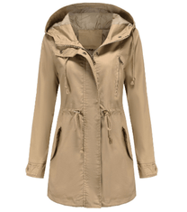 Women&#39;s Windproof Jacket With Adjustable Hood And Pockets