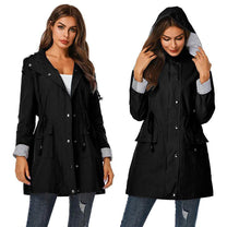 Women&#39;s Windproof Spring Jacket With Adjustable Hood