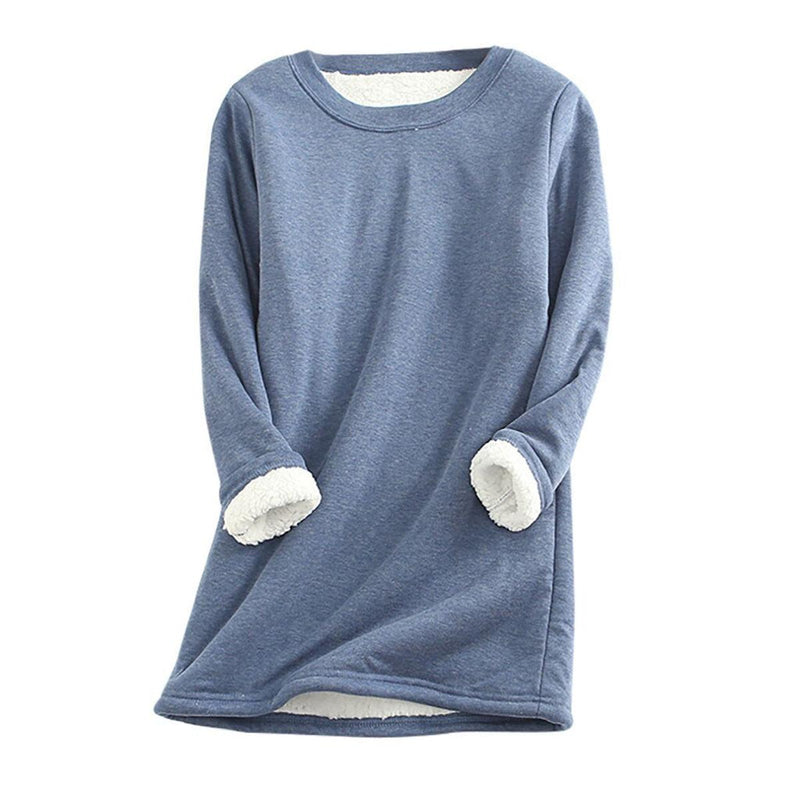 Women&#39;s Winter Fleece Pullover With Soft Lining And Round Neckline