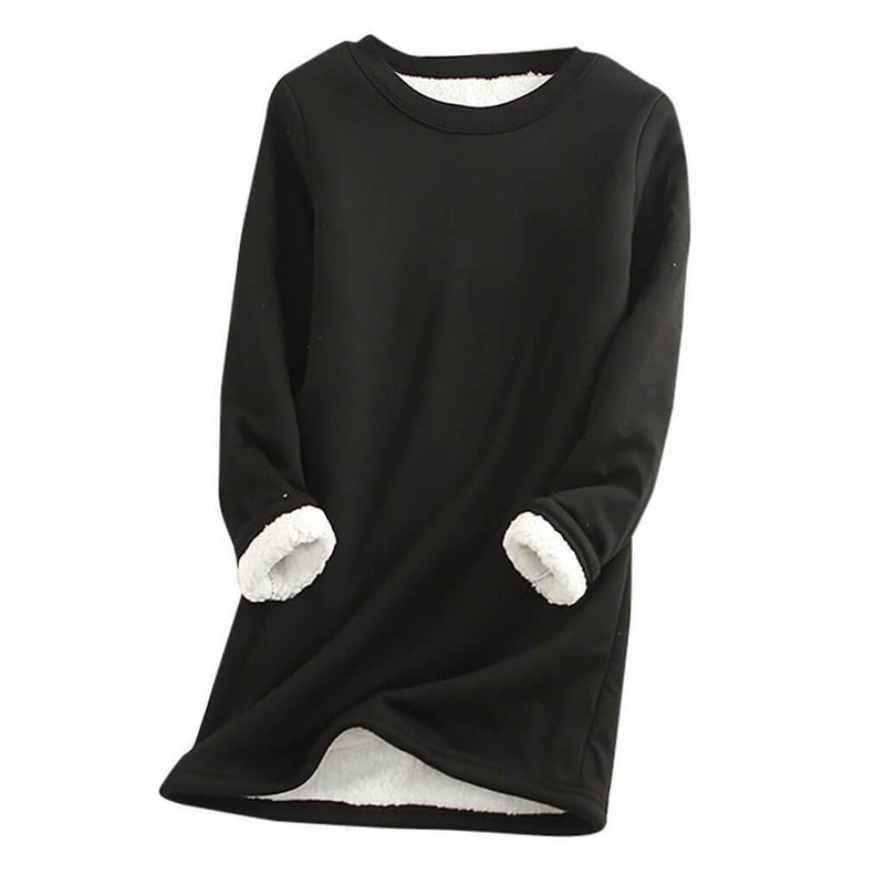 Women&#39;s Winter Fleece Pullover With Soft Lining And Round Neckline