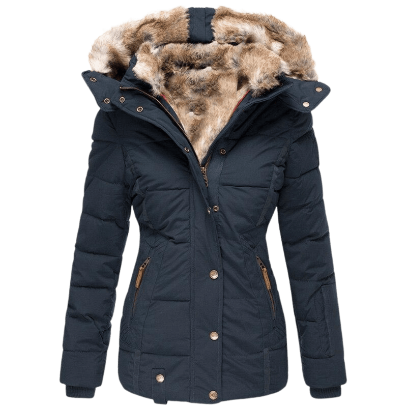 Women&#39;s Winter Jacket With Fur Lining And Slim Fit