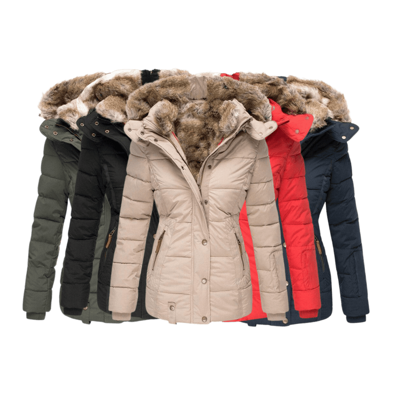 Women&#39;s Winter Jacket With Fur Lining And Slim Fit