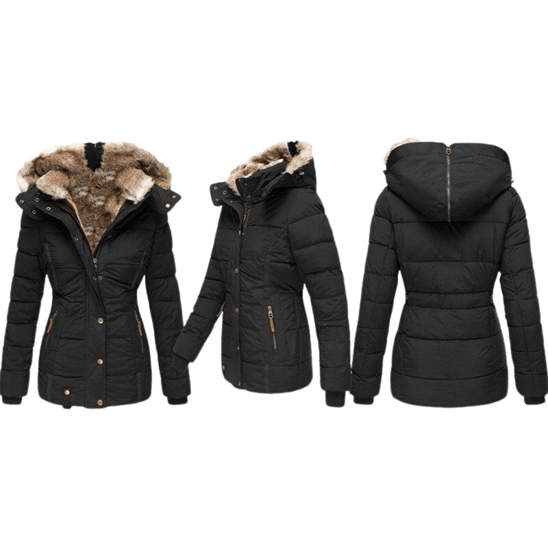 Women&#39;s Winter Jacket With Fur Lining And Slim Fit