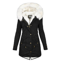 Women&#39;s Winter Jacket With Hood And Button Detail