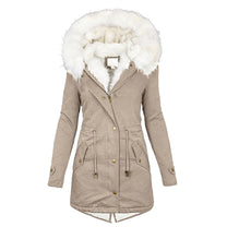 Women&#39;s Winter Jacket With Hood And Button Detail