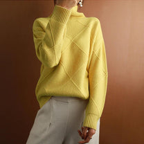 Women&#39;s Wool Turtleneck Sweater Medium Length