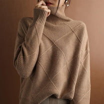 Women&#39;s Wool Turtleneck Sweater Medium Length