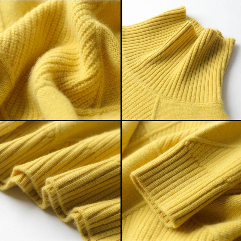 Women&#39;s Wool Turtleneck Sweater Medium Length