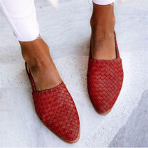 Women&#39;s Woven PU Leather Slingback Slip-On Shoes