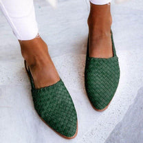 Women&#39;s Woven PU Leather Slingback Slip-On Shoes