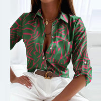 Women&#39;s Wrap-Collar Blouse With Classic Collar