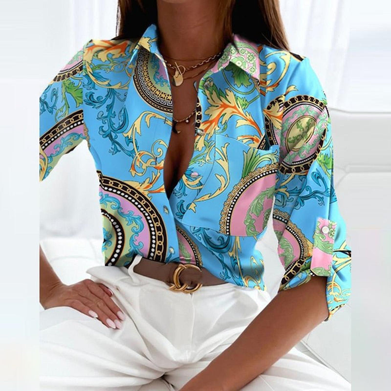 Women&#39;s Wrap-Collar Blouse With Classic Collar