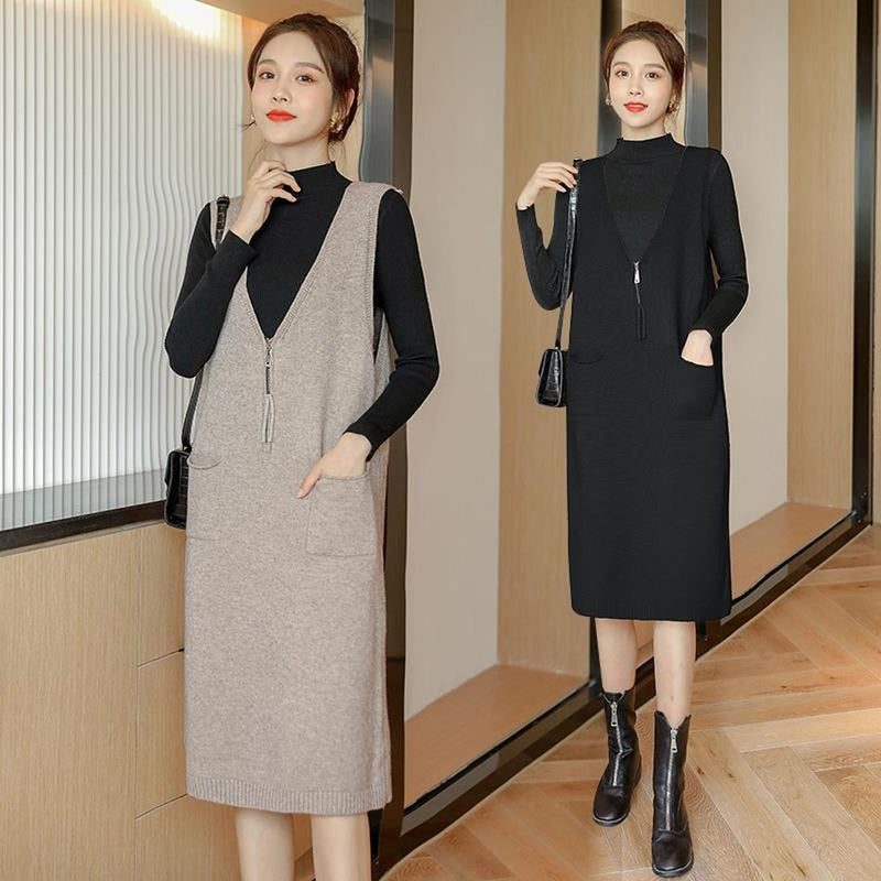 Women&#39;s Zip-Up Long Dress