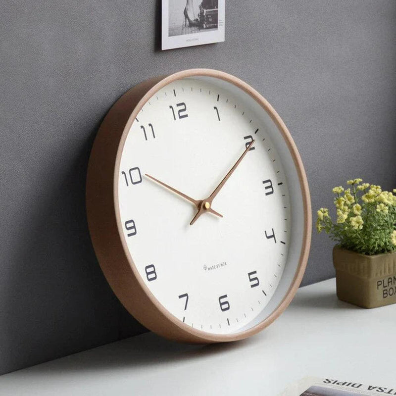 Wooden Wall Clock Silent Natural Decor