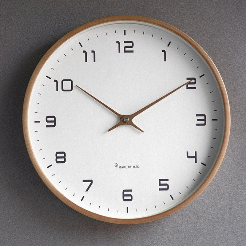 Wooden Wall Clock Silent Natural Decor