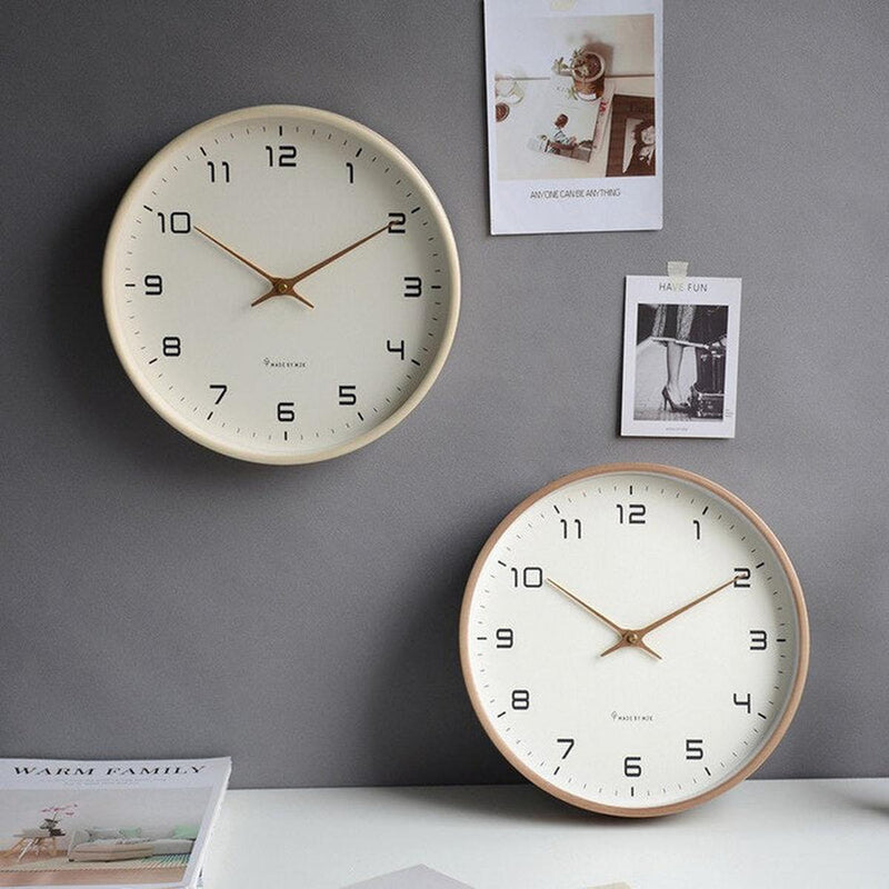 Wooden Wall Clock Silent Natural Decor