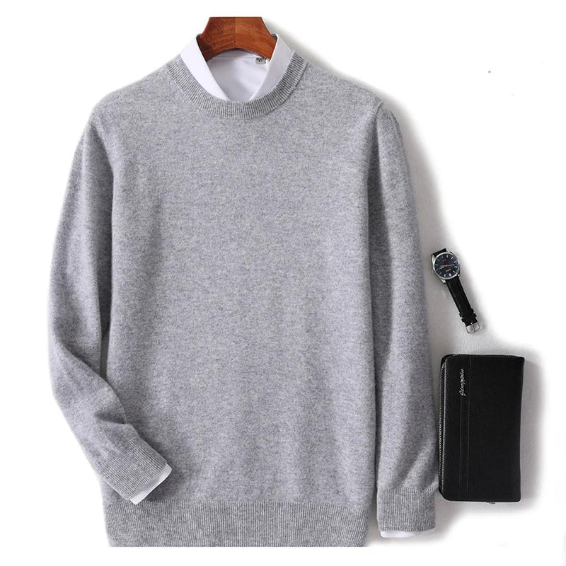Wool Blend Crew Neck Sweater For Men