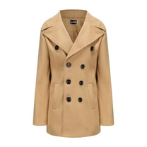 Wool Blend Double-Breasted Peacoat for Men