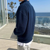 Wool Blend Half Zip Sweater For Men