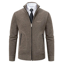 Wool Blend High Neck Zip-Up Cardigan