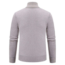 Wool Blend High Neck Zip-Up Cardigan