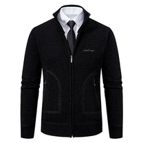 Wool Blend High Neck Zip-Up Cardigan
