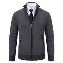 Wool Blend High Neck Zip-Up Cardigan