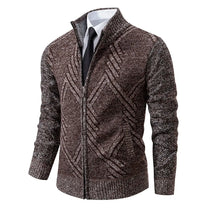 Wool Blend High Neck Zip-Up Cardigan