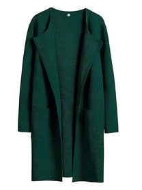 Wool Blend Knee-Length Coat With Wide Lapel