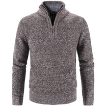 Wool Blend Quarter Zip Pullover Sweater for Men