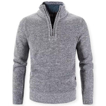 Wool Blend Quarter Zip Pullover Sweater for Men