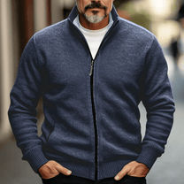 Wool Blend Regular Fit Zip Cardigan