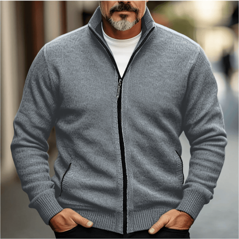 Wool Blend Regular Fit Zip Cardigan