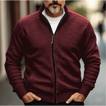 Wool Blend Regular Fit Zip Cardigan