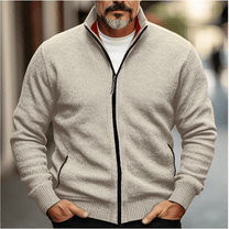 Wool Blend Regular Fit Zip Cardigan