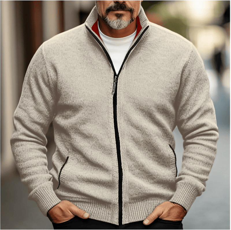 Wool Blend Regular Fit Zip Cardigan