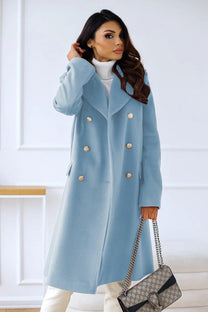 Wool Double-Breasted Trench Coat For Women