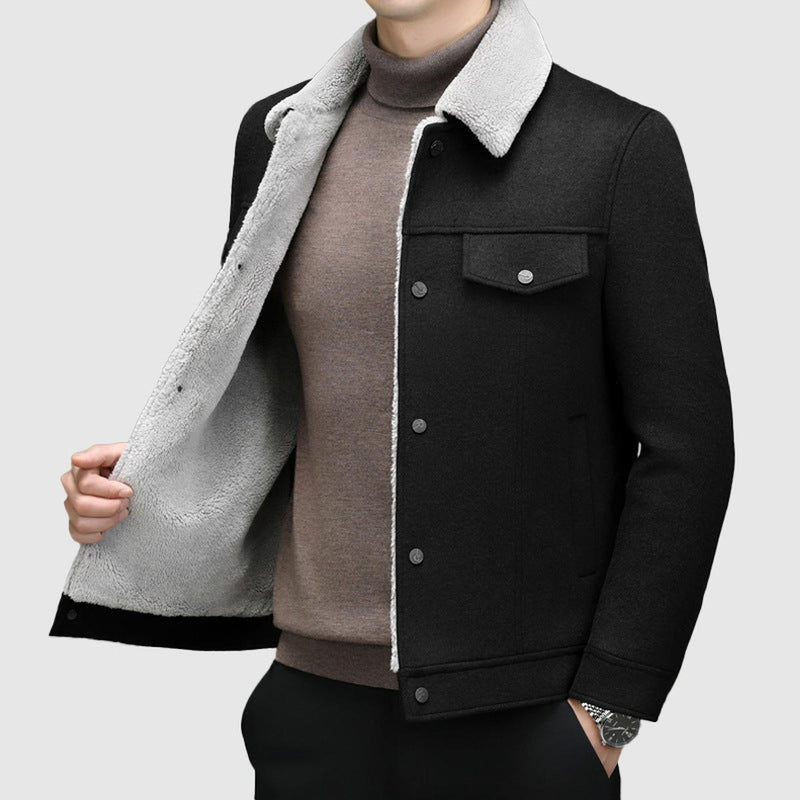 Wool-Feel Sherpa Lined Regular Fit Jacket