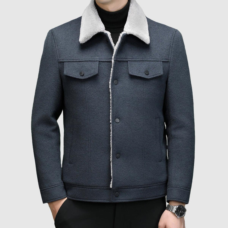 Wool-Feel Sherpa Lined Regular Fit Jacket